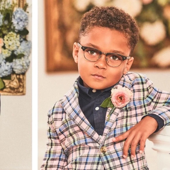 Janie and Jack  Baby Boy Infant Plaid Linen Blend Blazer 12-18M - Picture 3 of 7